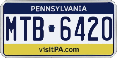 PA license plate MTB6420