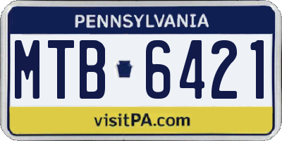 PA license plate MTB6421