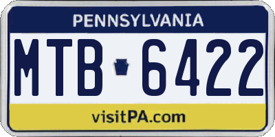 PA license plate MTB6422
