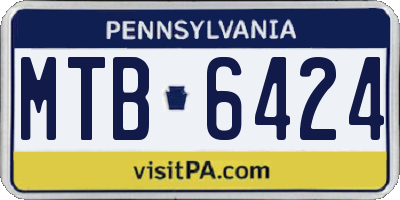 PA license plate MTB6424