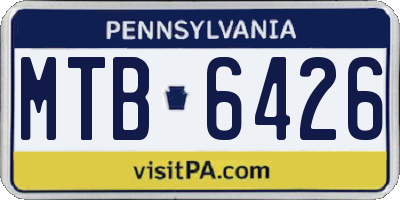 PA license plate MTB6426