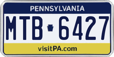 PA license plate MTB6427