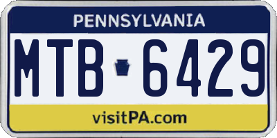 PA license plate MTB6429