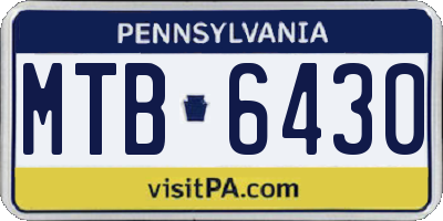 PA license plate MTB6430