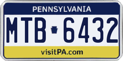 PA license plate MTB6432