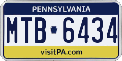 PA license plate MTB6434