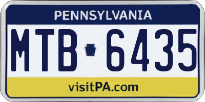 PA license plate MTB6435