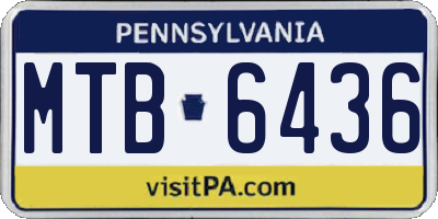 PA license plate MTB6436