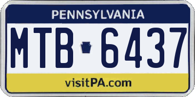 PA license plate MTB6437