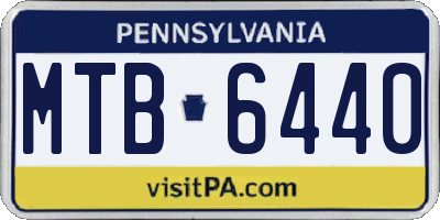 PA license plate MTB6440