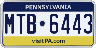 PA license plate MTB6443