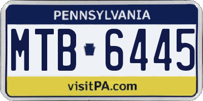 PA license plate MTB6445