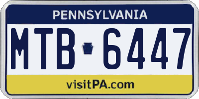 PA license plate MTB6447