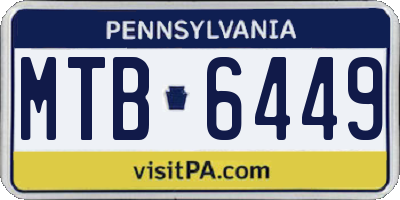 PA license plate MTB6449
