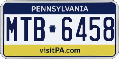 PA license plate MTB6458