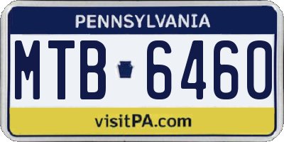 PA license plate MTB6460