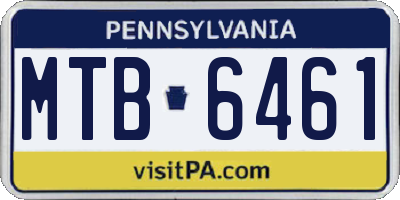PA license plate MTB6461
