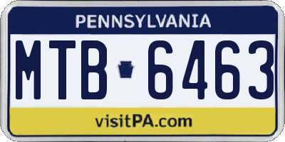 PA license plate MTB6463