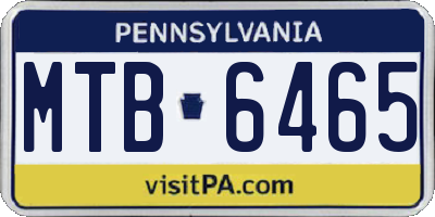 PA license plate MTB6465