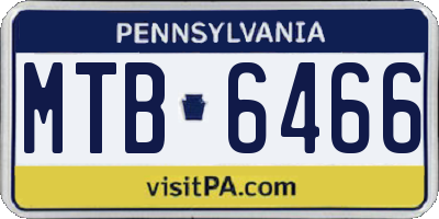 PA license plate MTB6466