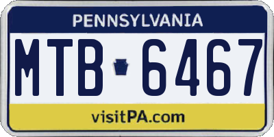 PA license plate MTB6467