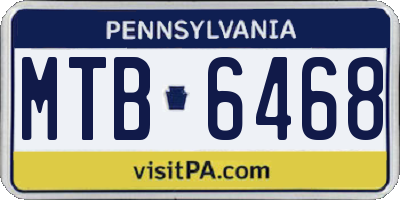 PA license plate MTB6468