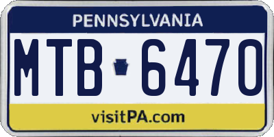PA license plate MTB6470