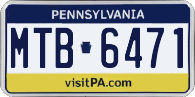 PA license plate MTB6471