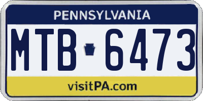 PA license plate MTB6473