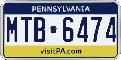 PA license plate MTB6474