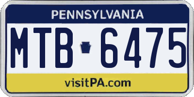 PA license plate MTB6475