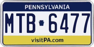 PA license plate MTB6477