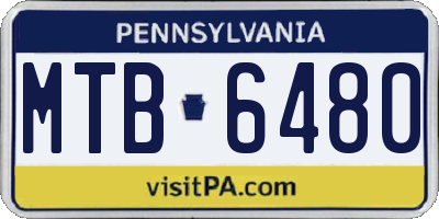 PA license plate MTB6480