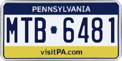 PA license plate MTB6481