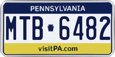PA license plate MTB6482