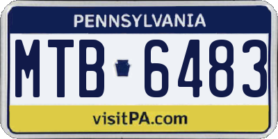 PA license plate MTB6483