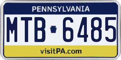 PA license plate MTB6485