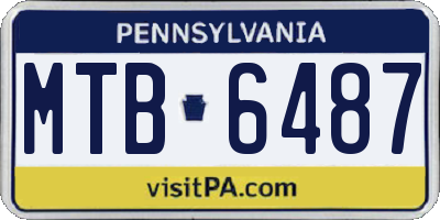 PA license plate MTB6487