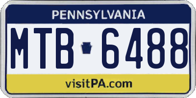 PA license plate MTB6488
