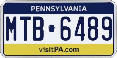 PA license plate MTB6489