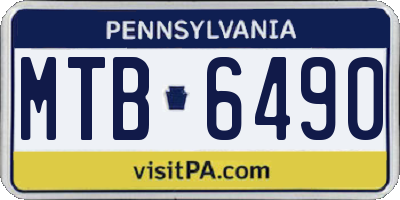 PA license plate MTB6490