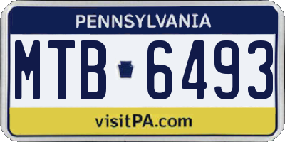 PA license plate MTB6493