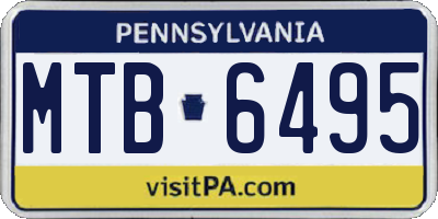 PA license plate MTB6495