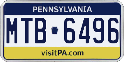 PA license plate MTB6496