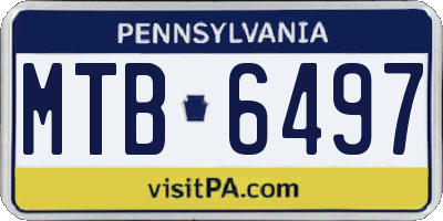 PA license plate MTB6497
