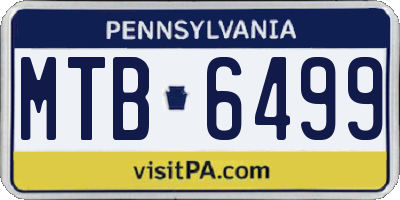 PA license plate MTB6499