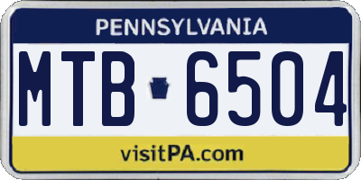 PA license plate MTB6504