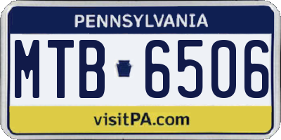 PA license plate MTB6506