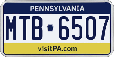 PA license plate MTB6507