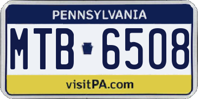 PA license plate MTB6508